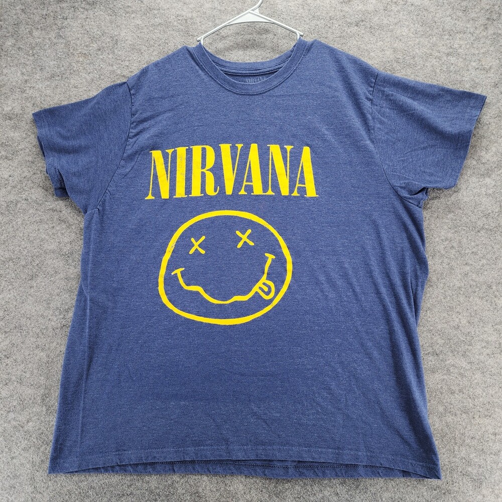 Nirvana Shirt Mens 2XL Short Sleeve Blue